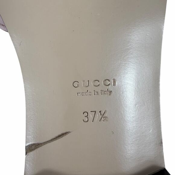 Gucci Interlocking G Cutout Leather Slide Flat Sandal Pink Size 37.5 - Picture 9 of 11
